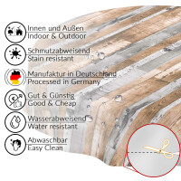 Wachstuch Tischdecke abwaschbar Wachstischdecke Holzoptik Wood Mehrfarbig Rund 140cm