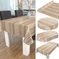 Wachstischdecke Wachstuch Tischdecke abwaschbar pflegeleicht Flecht Jute Optik Beige