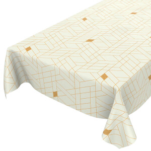 Tischdecke Wachstuch Geometrie Nordic Style Weiß 140x140 cm pflegeleicht