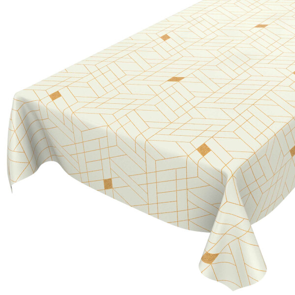 Tischdecke Wachstuch Geometrie Nordic Style Weiß 140x240 cm pflegeleicht