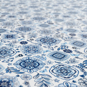 Tischdecke Wachstuch Fliese Mosaik Blau 140x100 cm pflegeleicht
