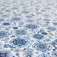 Tischdecke Wachstuch Fliese Mosaik Blau 140x120 cm pflegeleicht