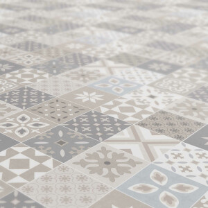 Tischdecke Wachstuch Fliese Mosaik Karo Kachel Beige 140x100 cm pflegeleicht