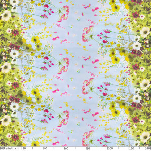 Tischdecke Wachstuch Wildfeld Blumen Heide Mehrfarbig 140x350 cm pflegeleicht