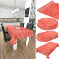 Tischdecke Wachstuch Haus- & Gartentischdecke Leinenoptik Rot 140x180 cm