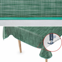 Tischdecke Wachstuch Haus- & Gartentischdecke Leinenoptik Moosgrün 140x100 cm mit Saum