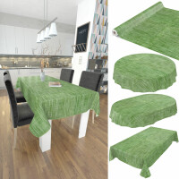Tischdecke Wachstuch Haus- & Gartentischdecke Leinenoptik Grün 140x120 cm