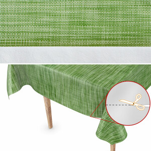 Tischdecke Wachstuch Haus- & Gartentischdecke Leinenoptik Grün 140x160 cm