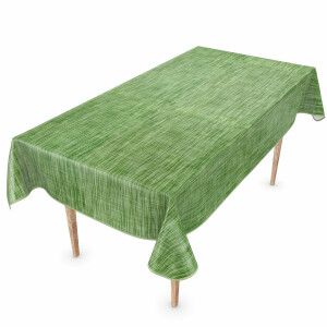 Tischdecke Wachstuch Haus- & Gartentischdecke Leinenoptik Grün 140x100 cm mit Saum