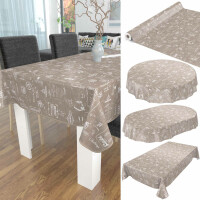 Wachstuch Tischdecke abwaschbar Wachstischdecke Gartentischdecke Cafe Bistrot Beige 100x140cm