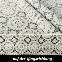 Vinyl Tischdecke abwaschbar Wachstischdecke Gartentischdecke Lace Vinyl Häkeloptik Creme