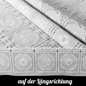 Vinyl Tischdecke abwaschbar Wachstischdecke Gartentischdecke Lace Vinyl Häkeloptik Patchwork Weiß