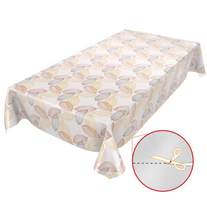 Wachstuchtischdecke Tischdecke abwaschbar Gartentischdecke Laub Blätter Beige 100x140cm