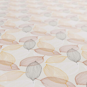 Wachstuchtischdecke Tischdecke abwaschbar Gartentischdecke Laub Blätter Beige 100x140cm