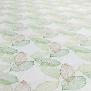 Laube Blätter Grün 160x140cm Wachstuch Tischdecke mit Saum