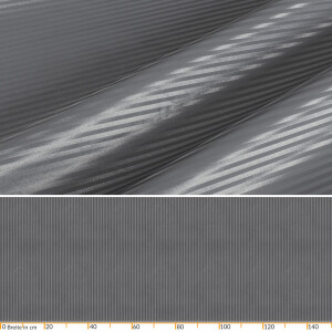 Exclusive Tischdecke Soft Wachstuch mit 0,5mm Stärke Streifen Lines Damast Anthrazit 150x110cm mit Saum abwaschbar