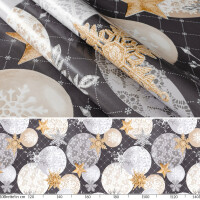 Tischdecke Wachstuch Haus- & Gartentischdecke Sterne Weihnachten Silber 140x180 cm mit Saum
