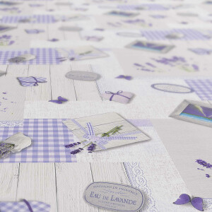 Provance Lavendel Frankreich Oval 180x140cm Wachstuch Tischdecke mit Saum