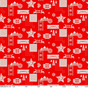 Weihnachtestischdecke Wachstuch Tischdecke abwaschbare Weihnachtsstimmung Rot 160x140cm