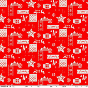 Weihnachtestischdecke Wachstuch Tischdecke abwaschbare Weihnachtsstimmung Rot 160x140cm