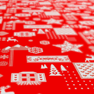 Weihnachten Weihnachtsstimmung Rot 2000x140cm (20m) Wachstuch Tischdecke