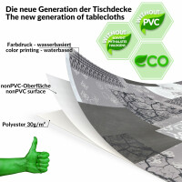 Abwaschbare Wachstuch Tischdecke Gartentischdecke Wachstischdecke PVC-frei Emma