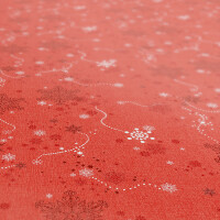 Weihnachten Schneeflocken Rot 240x140cm Wachstuch Tischdecke
