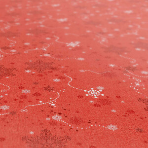 Weihnachten Schneeflocken Rot 280x140cm Wachstuch Tischdecke mit Saum