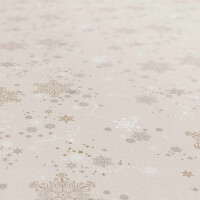 Weihnachtstischdecke abwaschbar Wachstuch Tischdecke Weihnachten Schneeflocken Beige 100x140cm