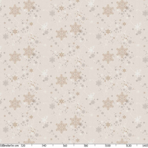 Weihnachtstischdecke abwaschbar Wachstuch Tischdecke Weihnachten Schneeflocken Beige 160x140cm