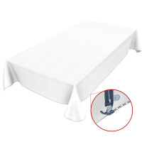 Weiß Uni Matt Einfarbig 180x140cm Wachstuch Tischdecke eingefasst