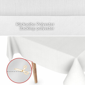 Wachstuchtischdecke abwaschbar Tischdecke Wachstuch Textileffekt Prägung Chic & Charme Weiß Breite 140cm