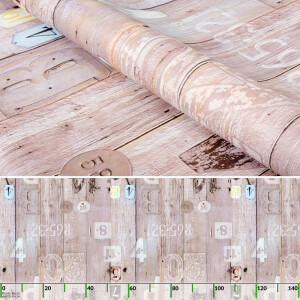 Tischdecke Wachstuch Chic&Charme Modern Holz Industrie 100x140cm mit Saum (Eingefasst)