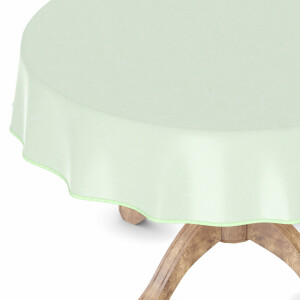 Wachstuchtischdecke Tischdecke abwaschbar Wachstischdecke Gartischdecke Falschuni Hellgrün Rund 140cm Outdoor Tischdecke