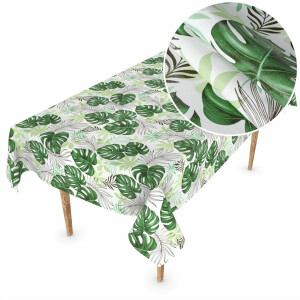 Wachstuchtischdecke Tischdecke abwaschbar Wachstischdecke Gartischdecke Tropic Grün 90x130cm Outdoor Tischdecke