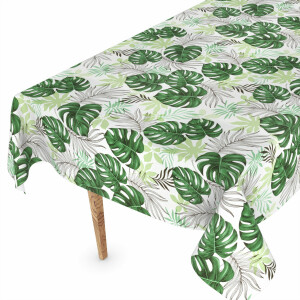 Wachstuchtischdecke Tischdecke abwaschbar Wachstischdecke Gartischdecke Tropic Grün 160x120cm Outdoor Tischdecke