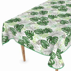 Wachstuchtischdecke Tischdecke abwaschbar Wachstischdecke Gartischdecke Tropic Grün 160x100cm Outdoor Tischdecke