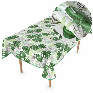 Wachstuchtischdecke Tischdecke abwaschbar Wachstischdecke Gartischdecke Tropic Grün 160x100cm Outdoor Tischdecke