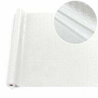 Wachstuchtischdecke Tischdecke abwaschbar Wachstischdecke Gartischdecke Karo Weiß Premium 350x140cm Outdoor Tischdecke