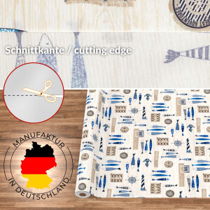 Tischdecke abwaschbar Stofftischdecke Tischäsche Tafeldecke Tischtuch Baumwolle Polyester Maritim