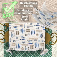 Tischdecke abwaschbar Stofftischdecke Tischäsche Tafeldecke Tischtuch Baumwolle Polyester Maritim