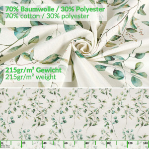 Tischdecke abwaschbar Stofftischdecke Tischäsche Tafeldecke Tischtuch Baumwolle Polyester Botanika