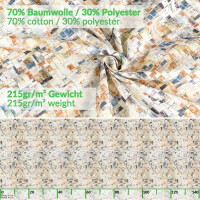 Tischdecke abwaschbar Stofftischdecke Tischäsche Tafeldecke Tischtuch Baumwolle Polyester Holzmosaik