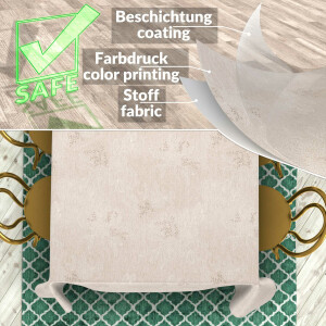 Tischdecke abwaschbar Stofftischdecke Tischäsche Tafeldecke Tischtuch Baumwolle Polyester Japondi Beige