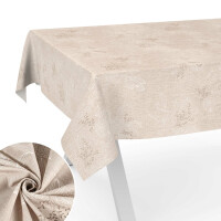 Tischdecke abwaschbar Stofftischdecke Tischäsche Tafeldecke Tischtuch Baumwolle Polyester Japondi Beige