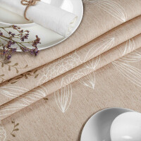 Tischdecke abwaschbar Stofftischdecke Tischäsche Tafeldecke Tischtuch Baumwolle Polyester Japondi Beige