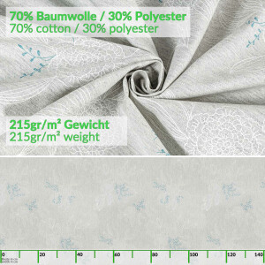 Tischdecke abwaschbar Stofftischdecke Tischäsche Tafeldecke Tischtuch Baumwolle Polyester Japondi Grau