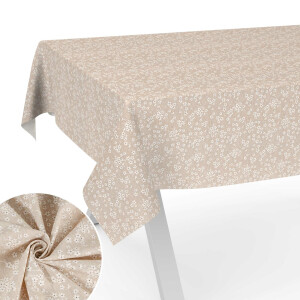 Tischdecke abwaschbar Stofftischdecke Tischäsche Tafeldecke Tischtuch Baumwolle Polyester Violen Beige