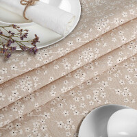 Tischdecke abwaschbar Stofftischdecke Tischäsche Tafeldecke Tischtuch Baumwolle Polyester Violen Beige