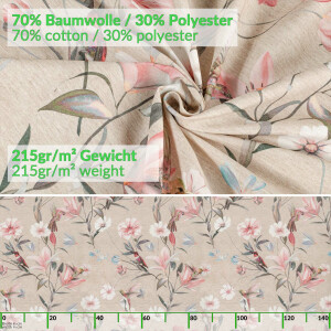 Tischdecke abwaschbar Stofftischdecke Tischäsche Tafeldecke Tischtuch Baumwolle Polyester Kalibri